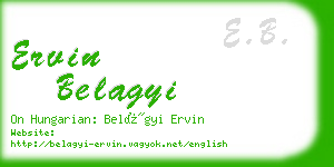 ervin belagyi business card